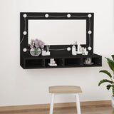 Armoire à miroir avec LED noir 90x31,5x62 cm