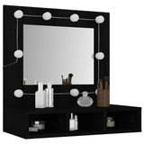 Armoire à miroir avec LED noir 60x31,5x62 cm