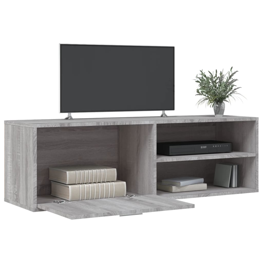 Meuble TV sonoma gris 120x34x37 cm bois d'ingénierie