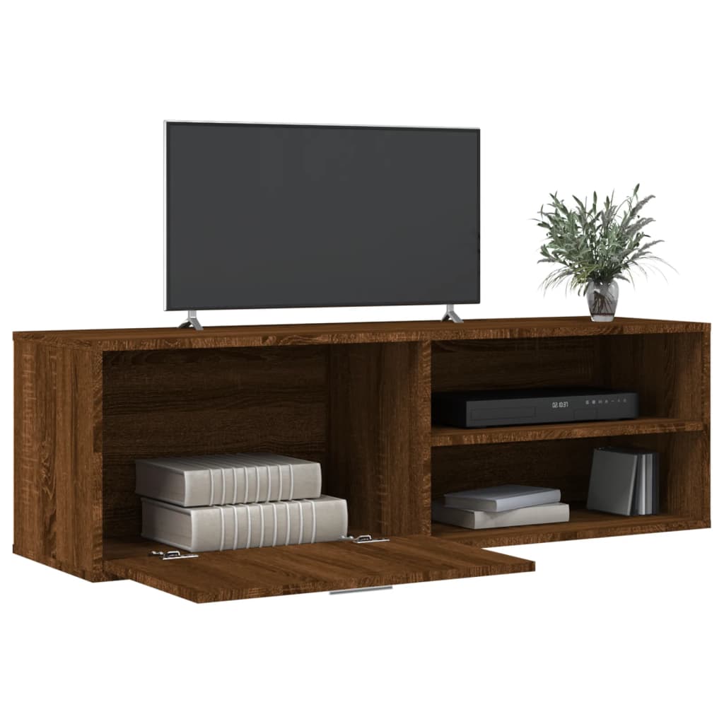 Meuble TV chêne marron 120x34x37 cm bois d'ingénierie