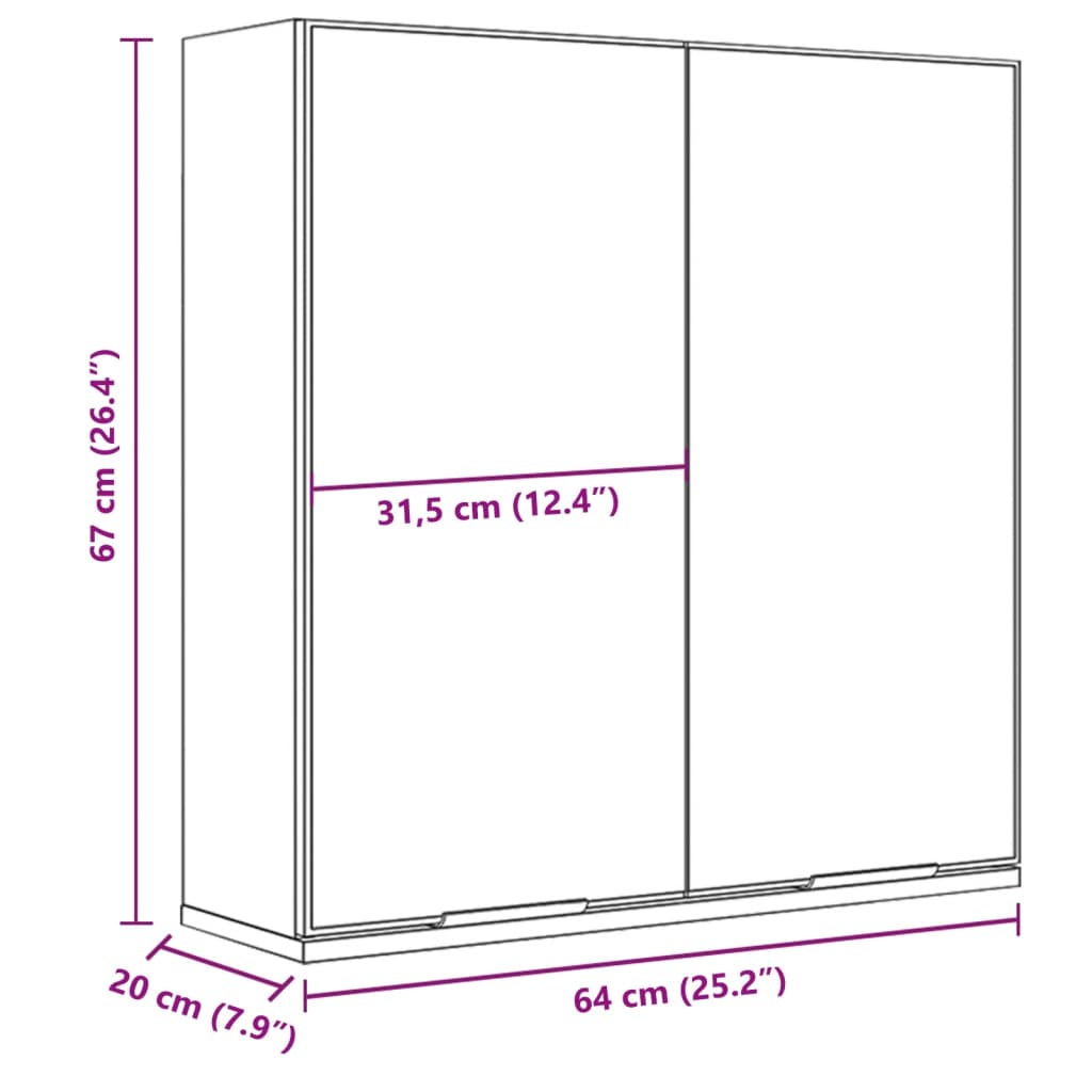 Armoire à miroir de salle de bain noir bois d’ingénierie