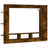 Meuble TV chêne fumé 152x22x113 cm bois d'ingénierie