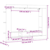 Meuble TV sonoma gris 152x22x113 cm bois d'ingénierie