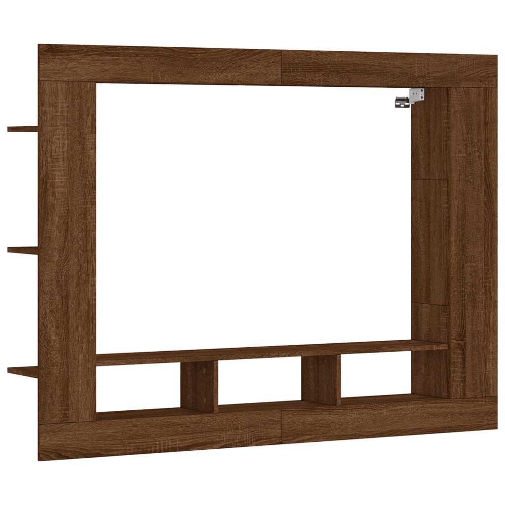 Meuble TV chêne marron 152x22x113 cm bois d'ingénierie