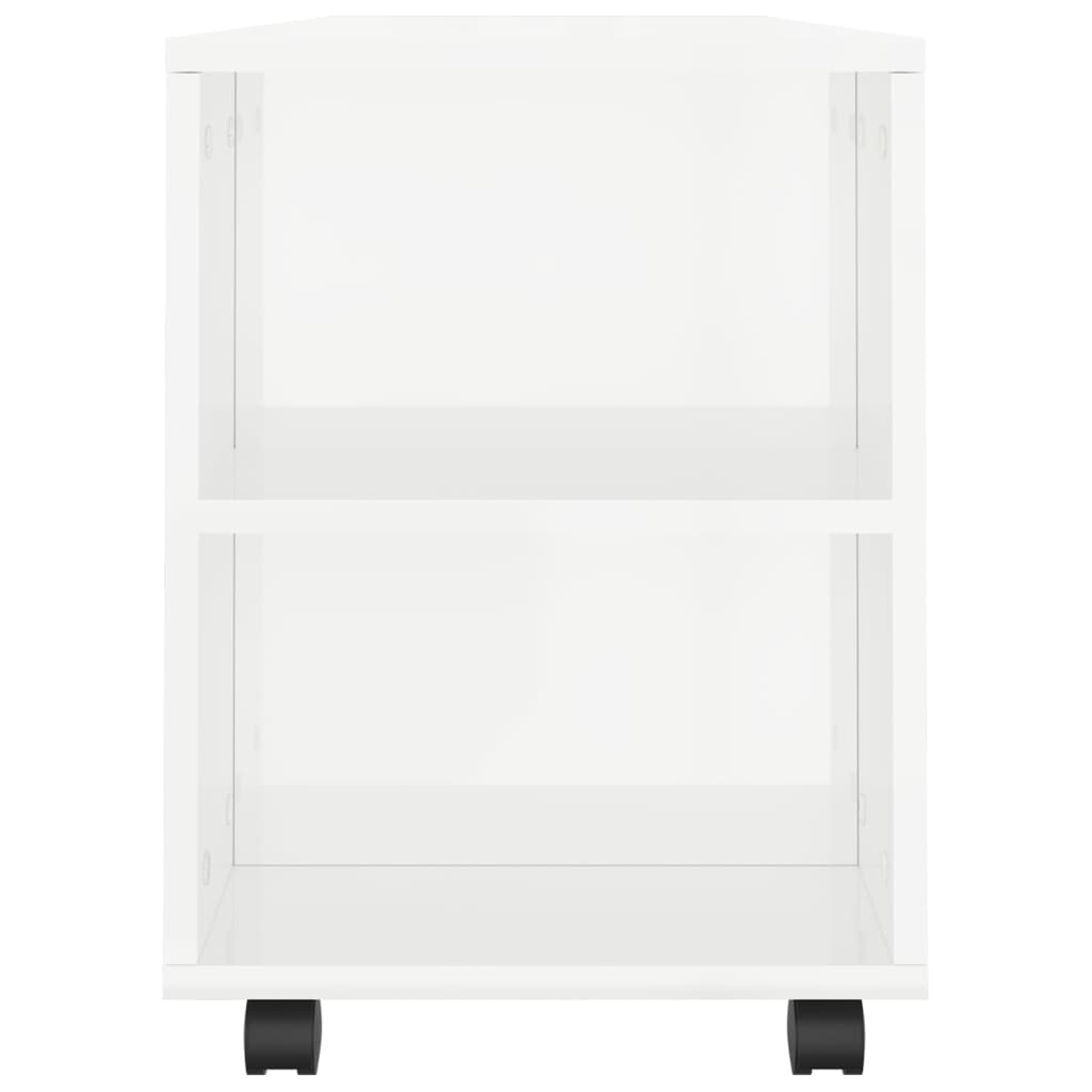 Meuble TV blanc brillant 102x34,5x43 cm bois d'ingénierie