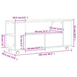 Meuble TV blanc brillant 102x34,5x43 cm bois d'ingénierie