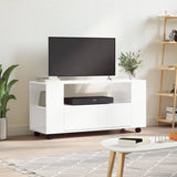 Meuble TV blanc brillant 102x34,5x43 cm bois d'ingénierie