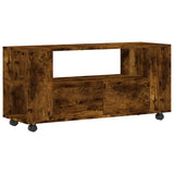 Meuble TV chêne fumé 102x34,5x43 cm bois d'ingénierie