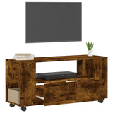 Meuble TV chêne fumé 102x34,5x43 cm bois d'ingénierie