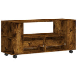 Meuble TV chêne fumé 102x34,5x43 cm bois d'ingénierie