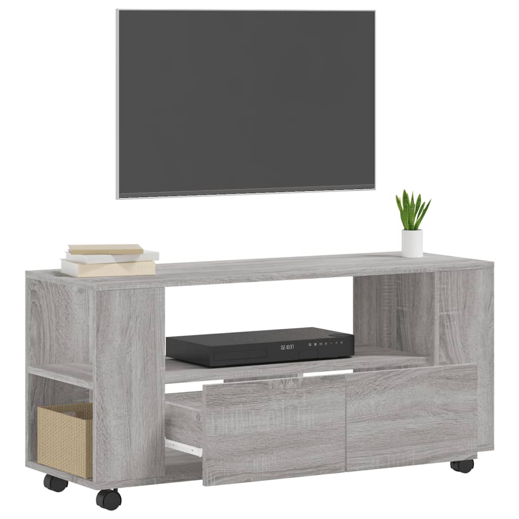 Meuble TV sonoma gris 102x34,5x43 cm bois d'ingénierie