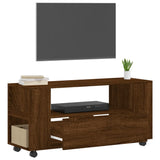 Meuble TV chêne marron 102x34,5x43 cm bois d'ingénierie