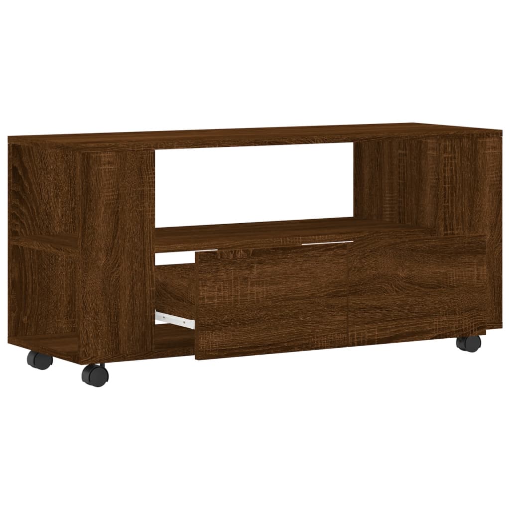 Meuble TV chêne marron 102x34,5x43 cm bois d'ingénierie