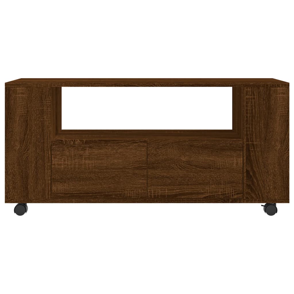 Meuble TV chêne marron 102x34,5x43 cm bois d'ingénierie