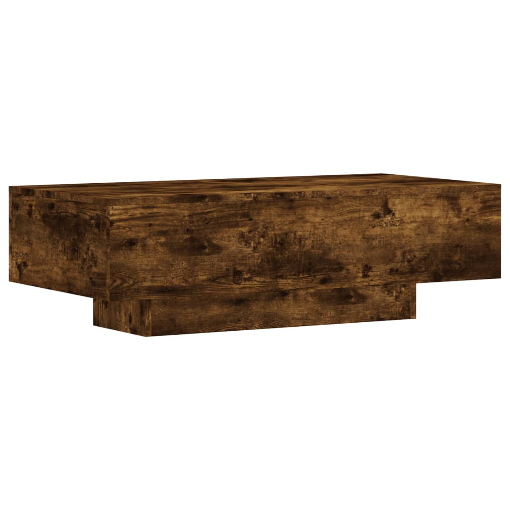 Table basse chêne fumé 100x49,5x31 cm bois d'ingénierie