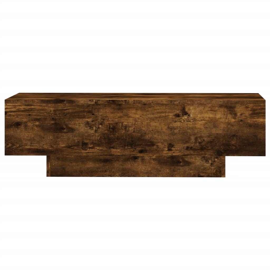 Table basse chêne fumé 100x49,5x31 cm bois d'ingénierie