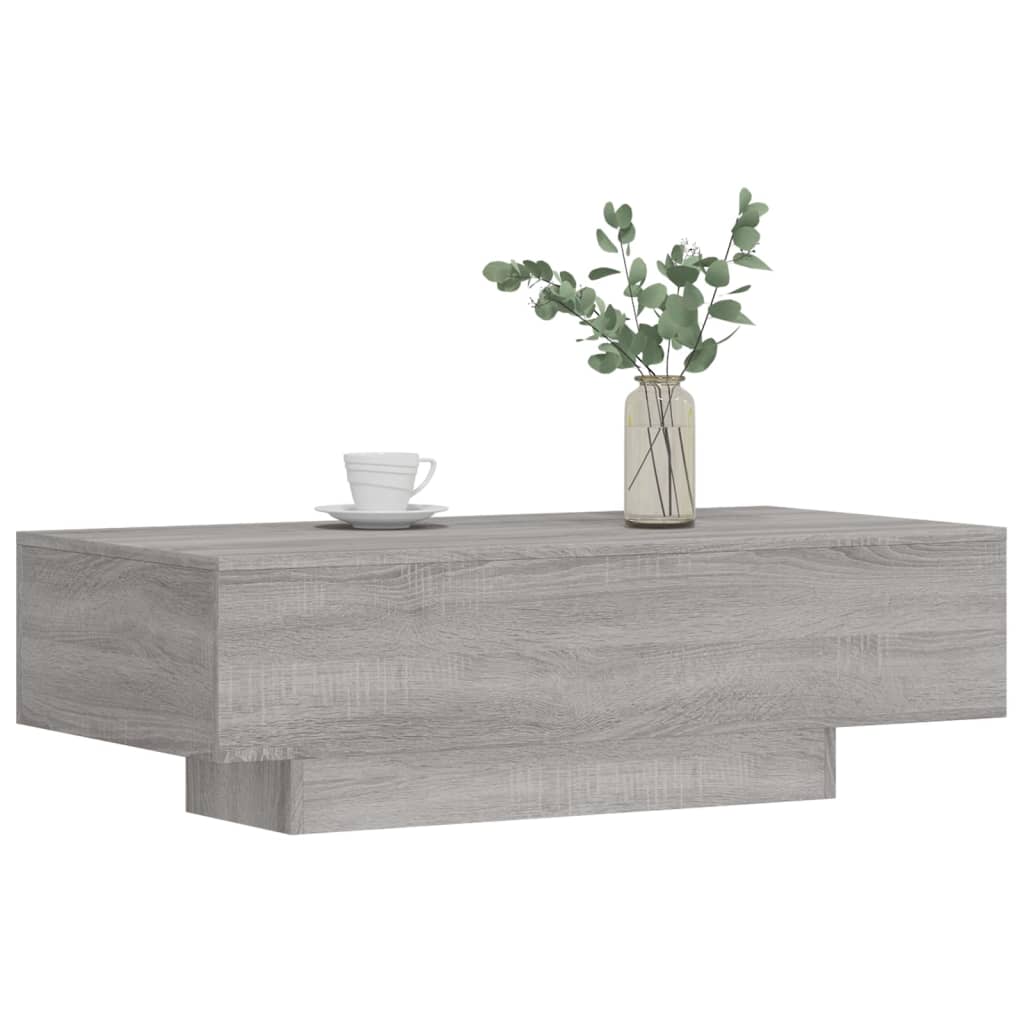 Table basse sonoma gris 100x49,5x31 cm bois d'ingénierie