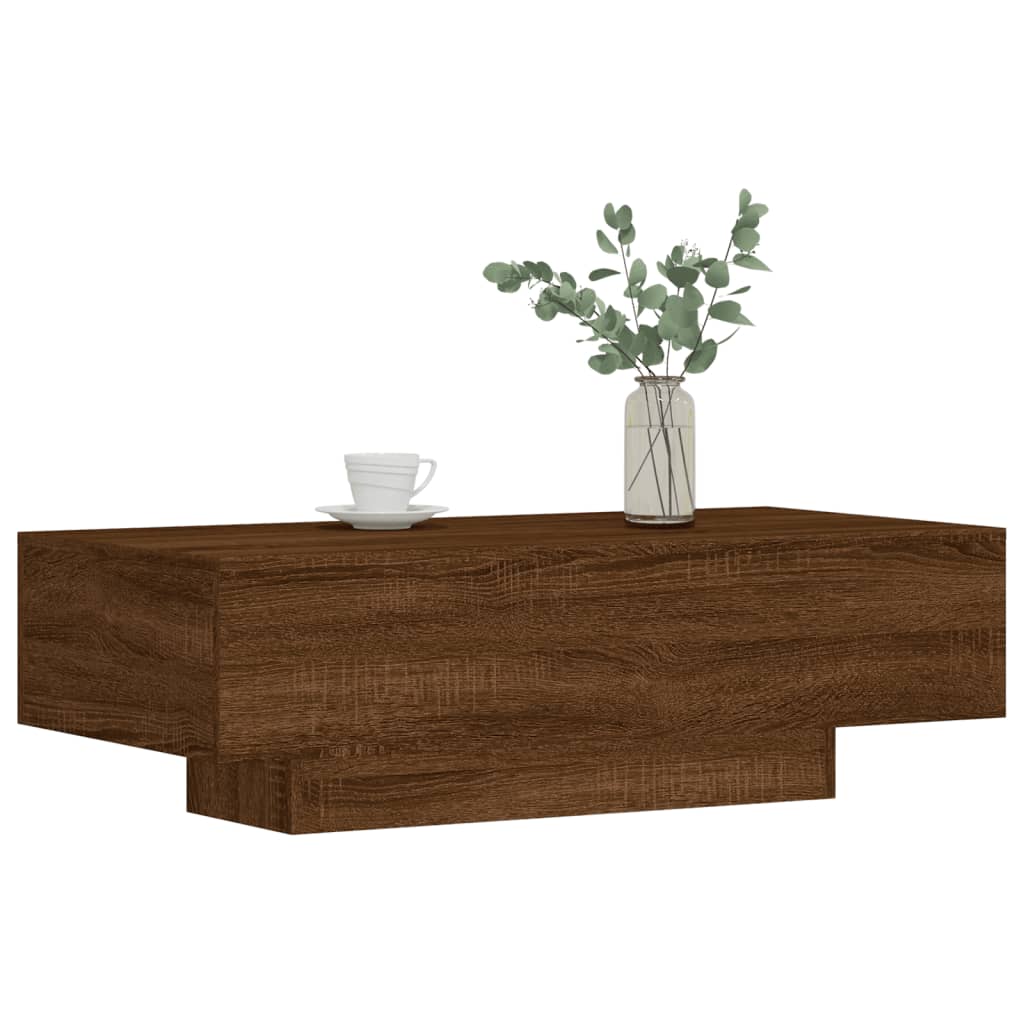 Table basse chêne marron 100x49,5x31 cm bois d'ingénierie