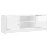 Meuble TV blanc brillant 102x30x37,5 cm bois d'ingénierie