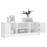 Meuble TV blanc brillant 102x30x37,5 cm bois d'ingénierie