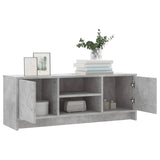 Meuble TV gris béton 102x30x37,5 cm bois d'ingénierie