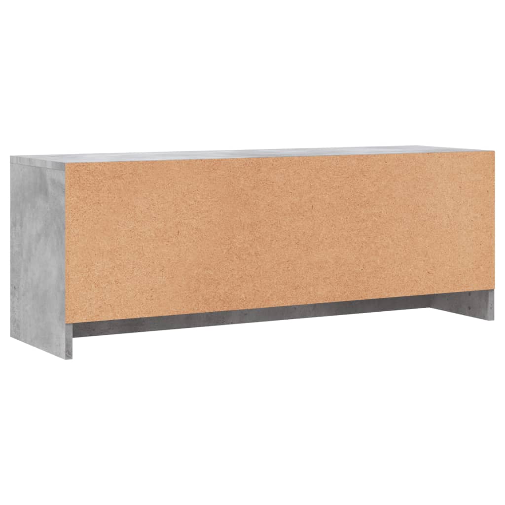 Meuble TV gris béton 102x30x37,5 cm bois d'ingénierie