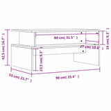 Table basse noir 90x55x42,5 cm bois d'ingénierie