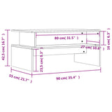 Sonoma coffee table gray 90x55x42.5 cm engineered wood