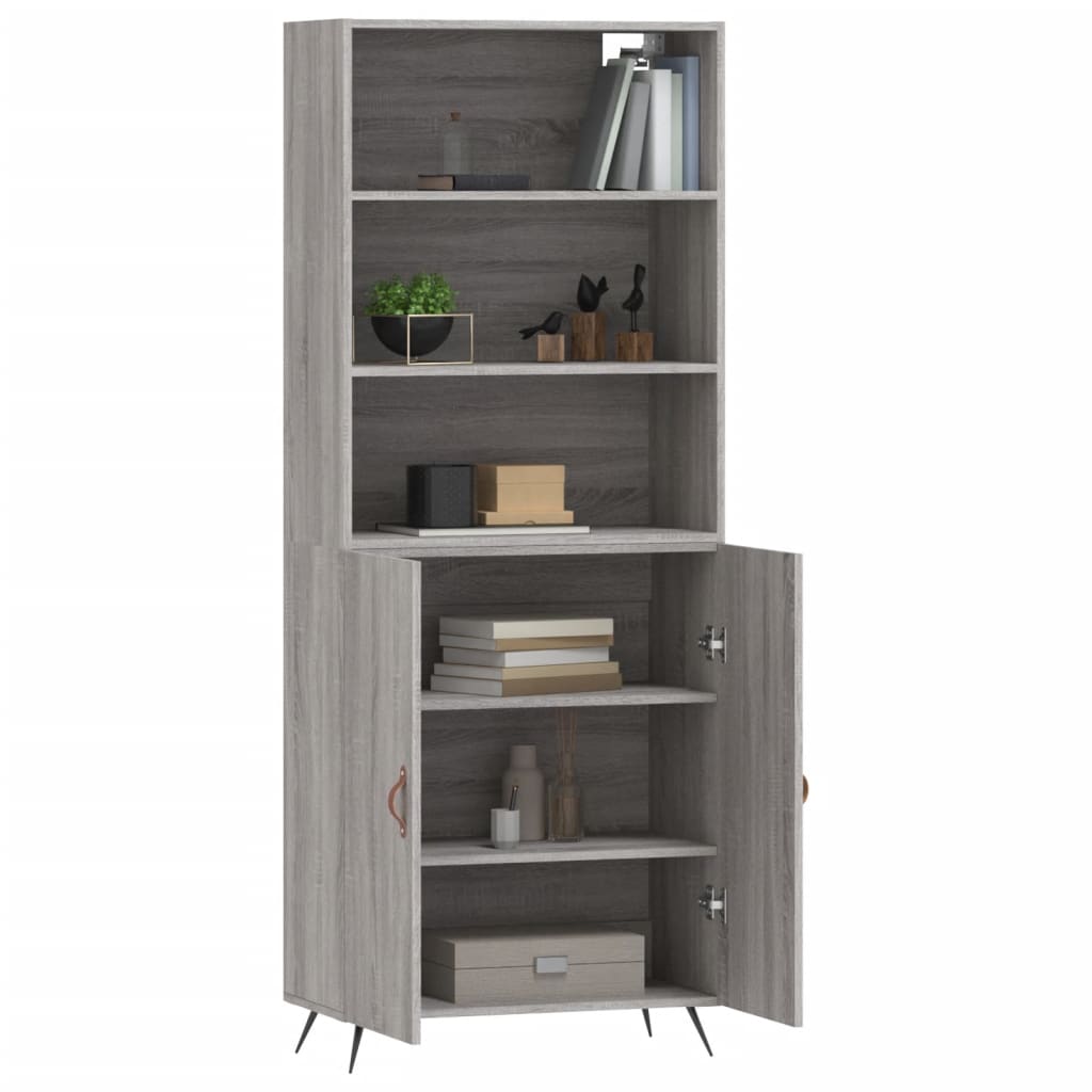 Sonoma hohes Sideboard grau 69,5x34x180 cm Holzwerkstoff