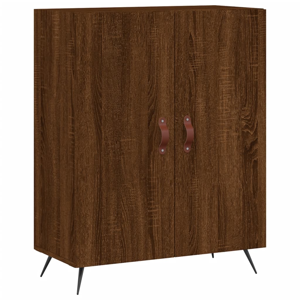 High sideboard Brown oak 69.5x34x180 cm Engineered wood