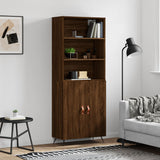 High sideboard Brown oak 69.5x34x180 cm Engineered wood