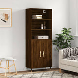 High sideboard Brown oak 69.5x34x180 cm Engineered wood