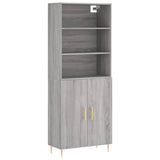 Buffet haut Sonoma gris 69,5x34x180 cm Bois d'ingénierie