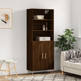 High sideboard Brown oak 69.5x34x180 cm Engineered wood