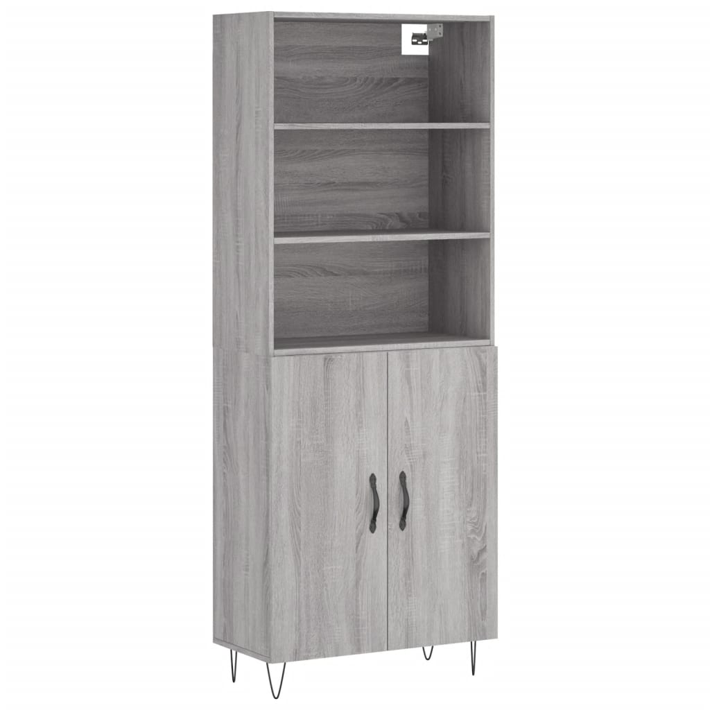 Buffet haut Sonoma gris 69,5x34x180 cm Bois d'ingénierie