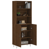 Hohes Sideboard, braune Eiche, 69,5 x 34 x 180 cm, Holzwerkstoff