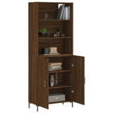 Buffet haut Chêne marron 69,5x34x180 cm Bois d'ingénierie