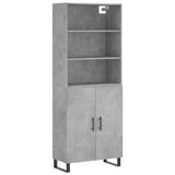 High sideboard Concrete gray 69.5x34x180 cm Engineered wood