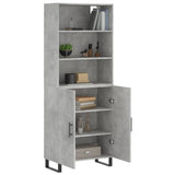 High sideboard Concrete gray 69.5x34x180 cm Engineered wood