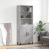 High sideboard Concrete gray 69.5x34x180 cm Engineered wood