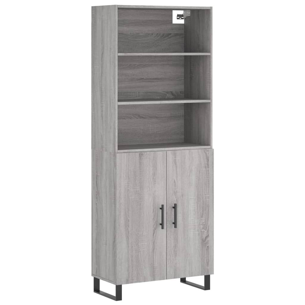 Sonoma high sideboard gray 69.5x34x180 cm Engineered wood