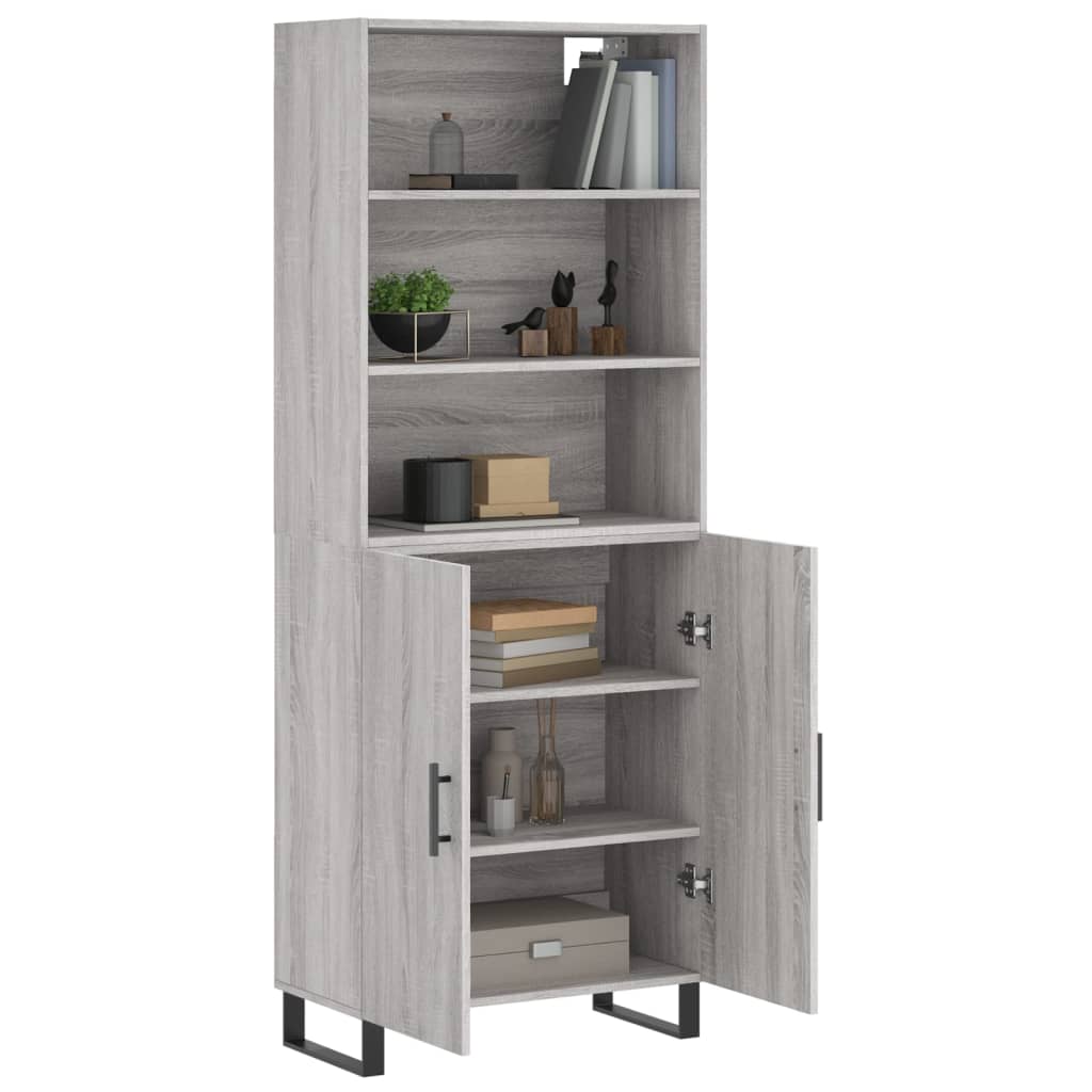 Sonoma high sideboard gray 69.5x34x180 cm Engineered wood