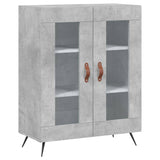 Buffet haut Gris béton 69,5x34x180 cm Bois d'ingénierie