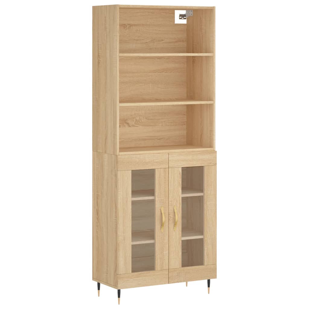 Buffet haut Chêne sonoma 69,5x34x180 cm Bois d'ingénierie