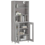 Buffet haut Sonoma gris 69,5x34x180 cm Bois d'ingénierie