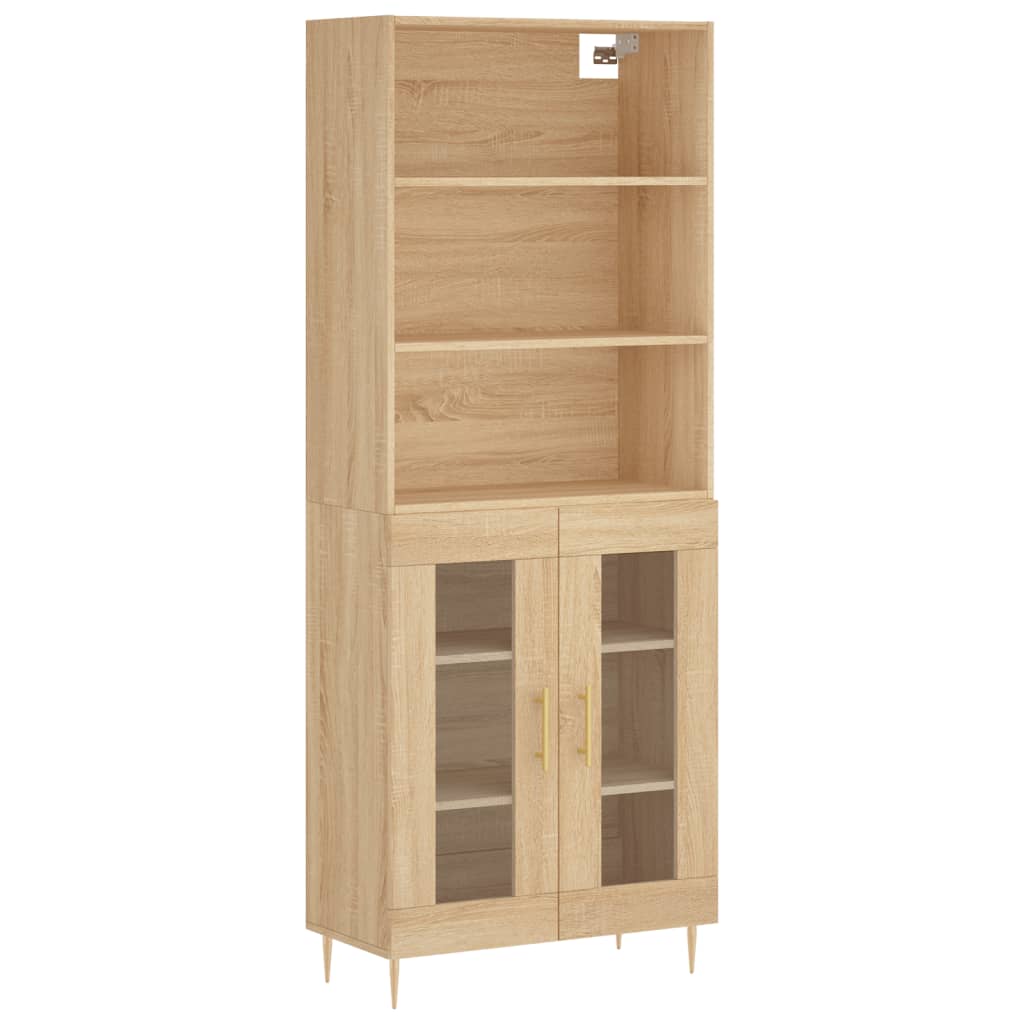 Hohes Sideboard Sonoma-Eiche 69,5x34x180 cm Holzwerkstoff