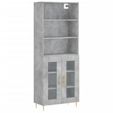 High sideboard Concrete gray 69.5x34x180 cm Engineered wood