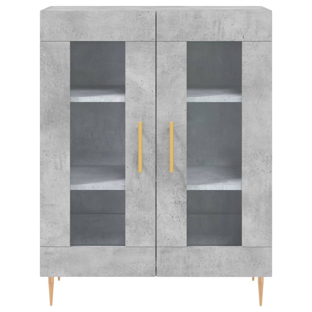 High sideboard Concrete gray 69.5x34x180 cm Engineered wood