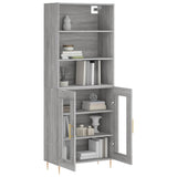 Buffet haut Sonoma gris 69,5x34x180 cm Bois d'ingénierie