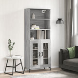 Buffet haut Sonoma gris 69,5x34x180 cm Bois d'ingénierie